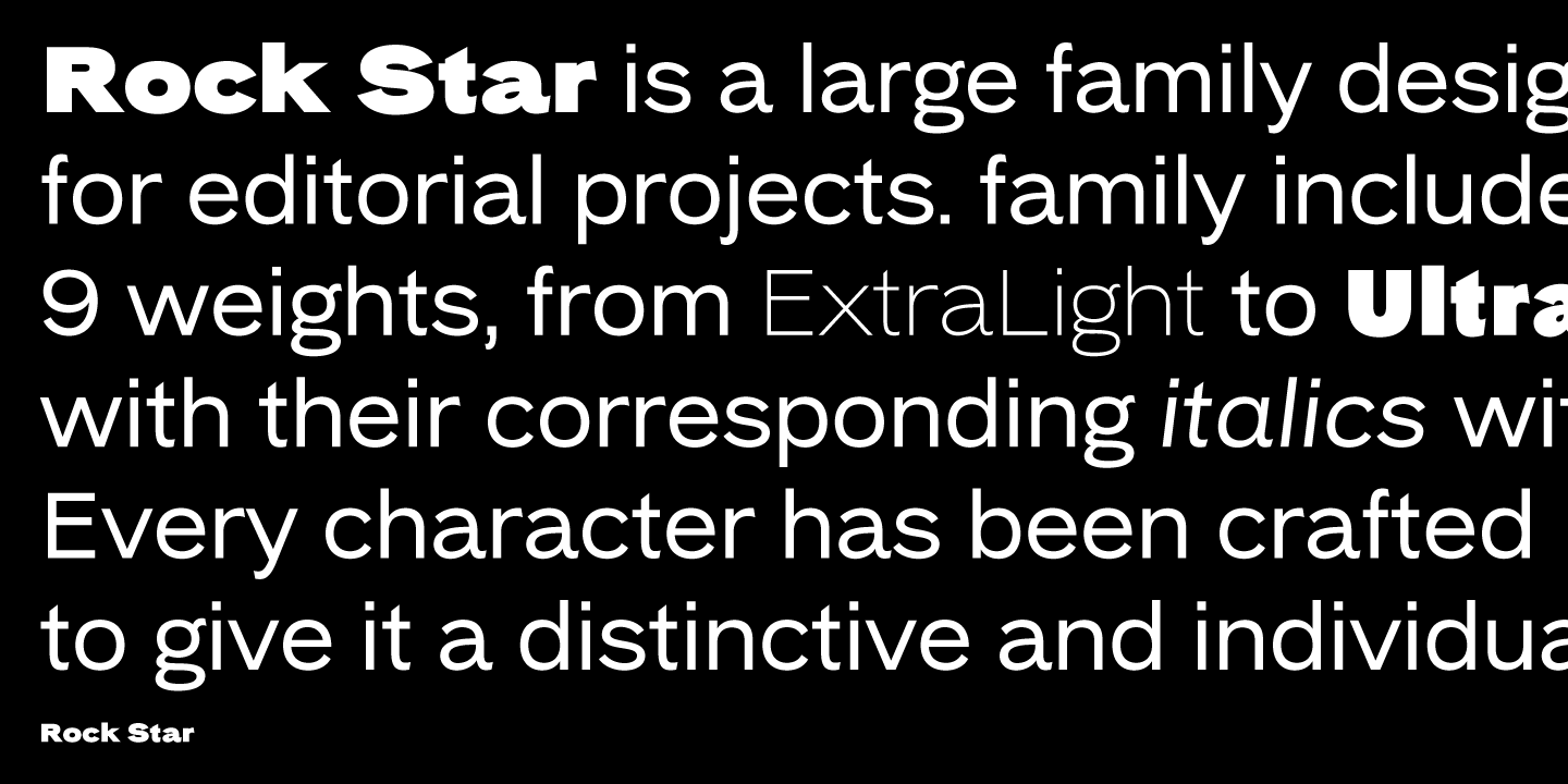 Пример шрифта Rock Star Extra Light Italic